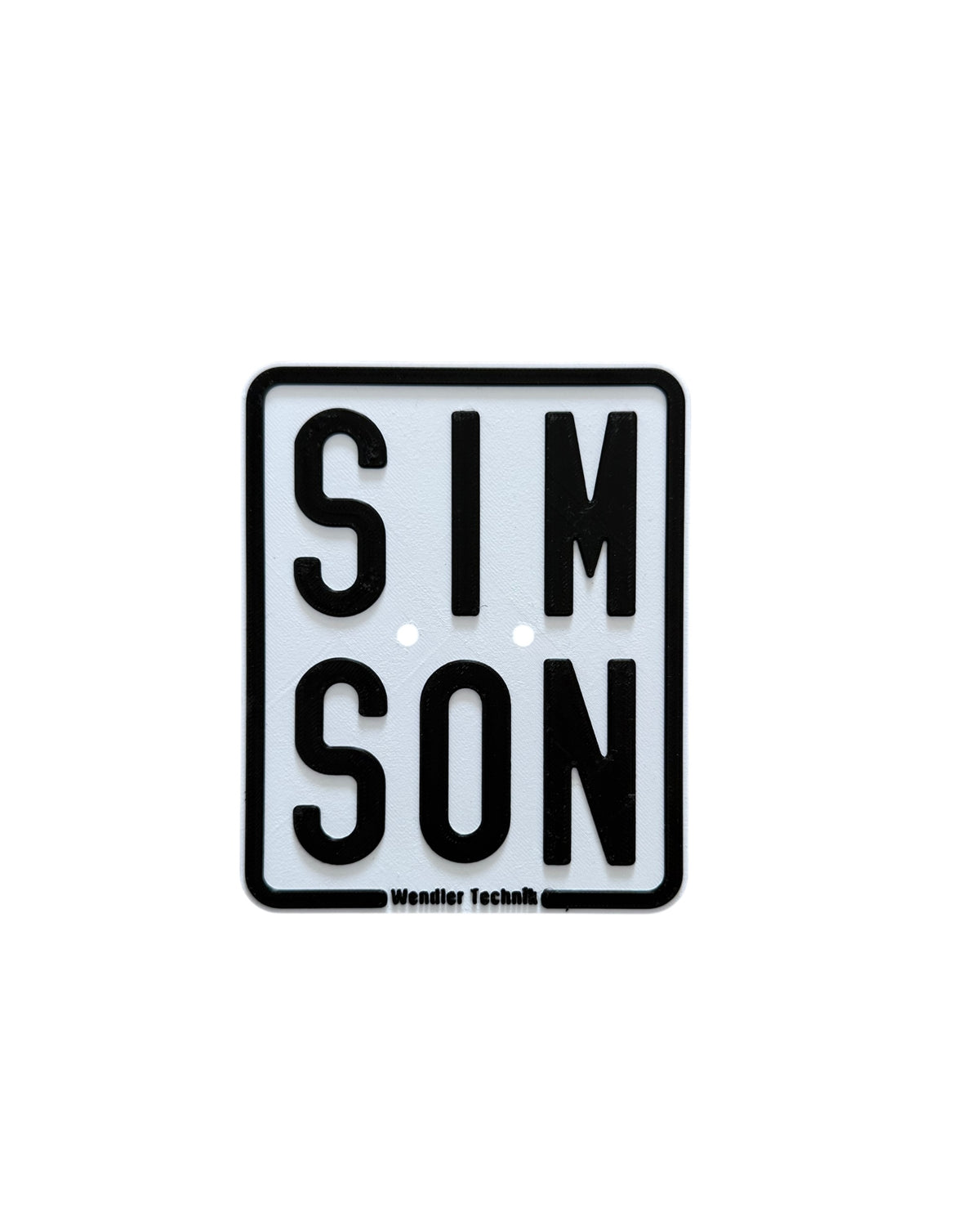 Simson Show Kennzeichnen / Nummernschild 3D-Druck - SIM SON