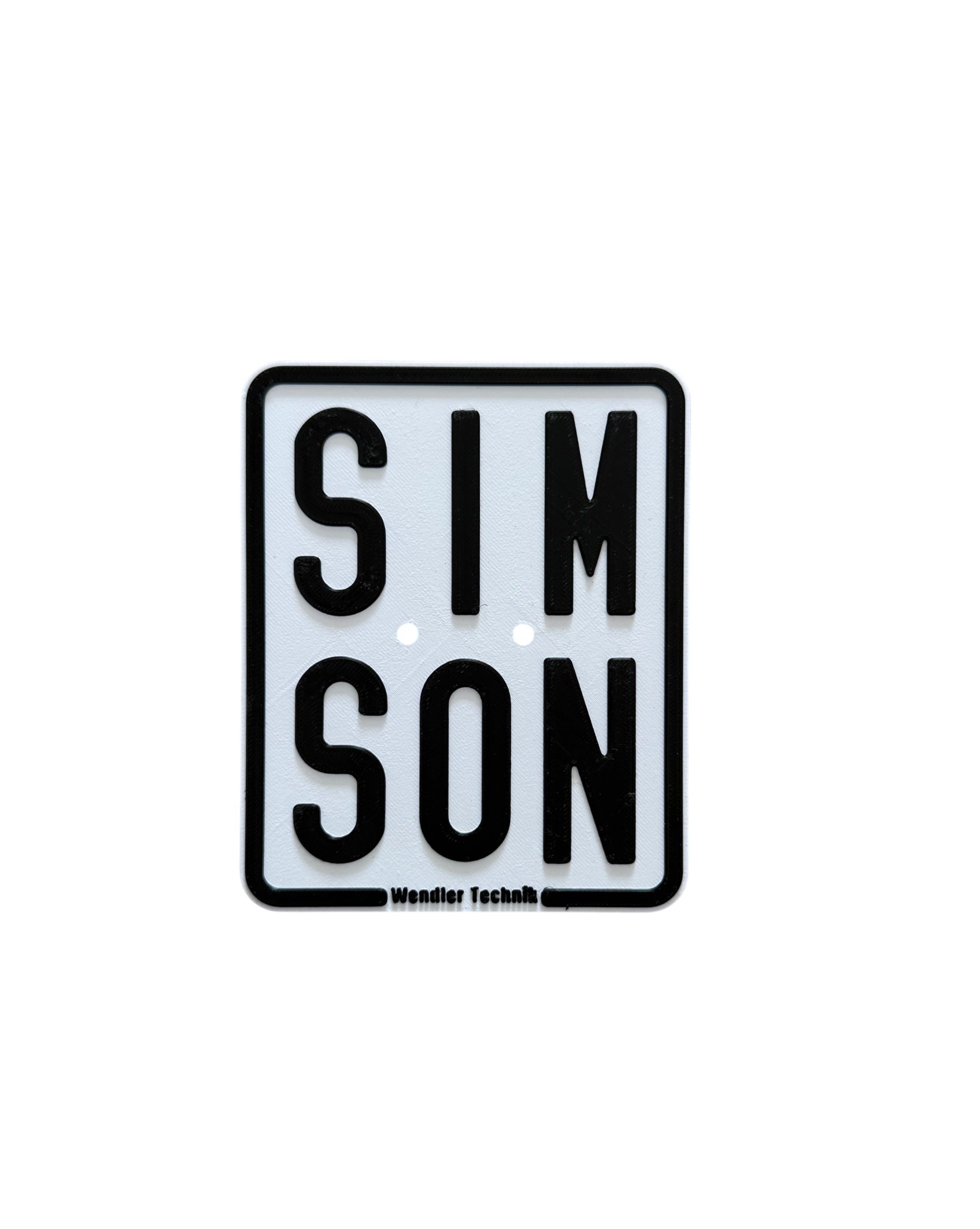 Simson Show Kennzeichnen / Nummernschild 3D-Druck - SIM SON