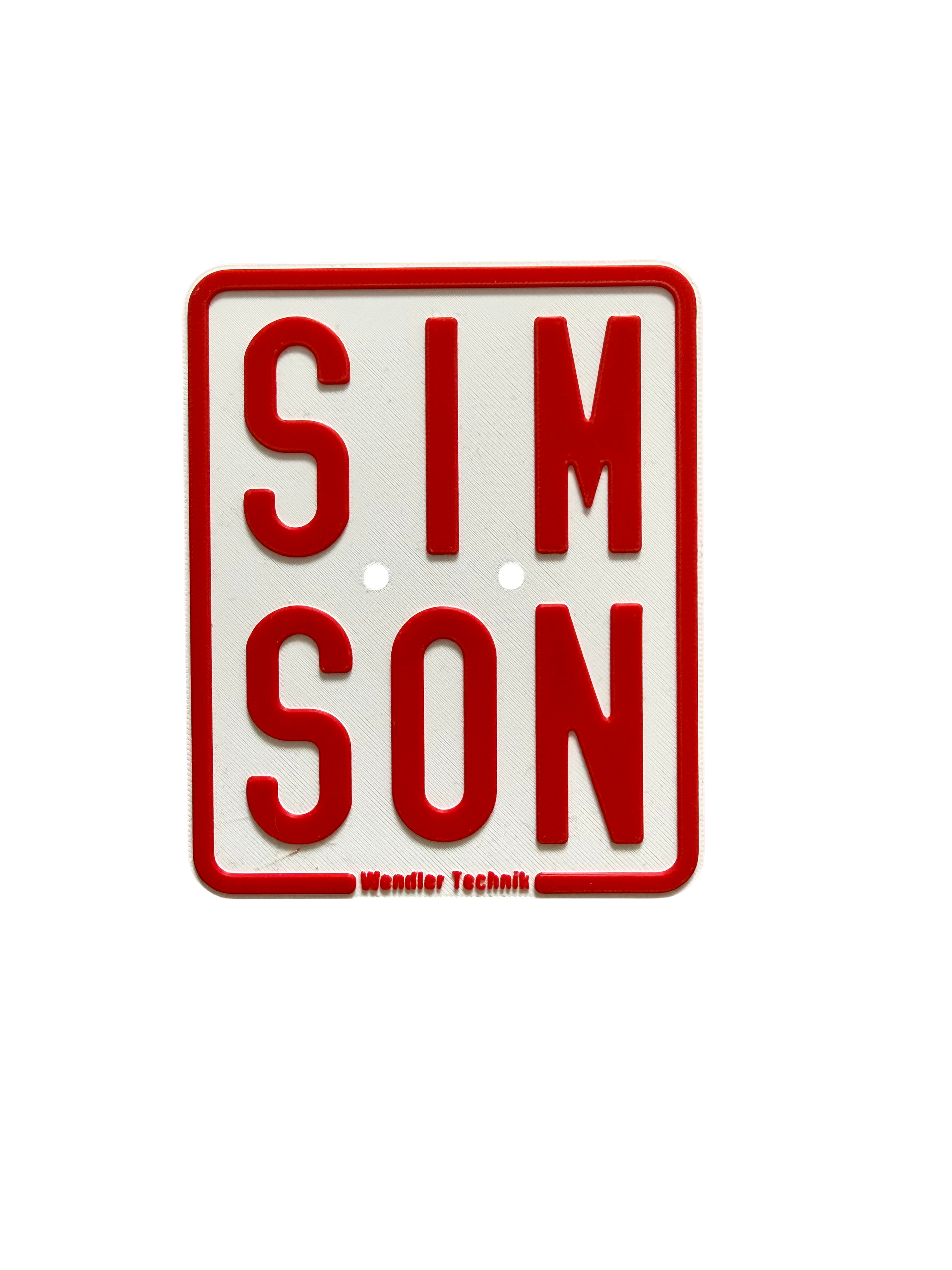 Simson Show Kennzeichnen / Nummernschild 3D-Druck - SIM SON