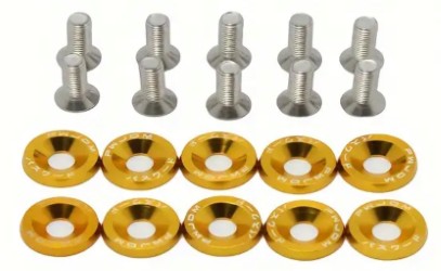 10 Stk. Eloxierte Unterlegscheiben mit M6 Schrauben - Verschiedene Farben